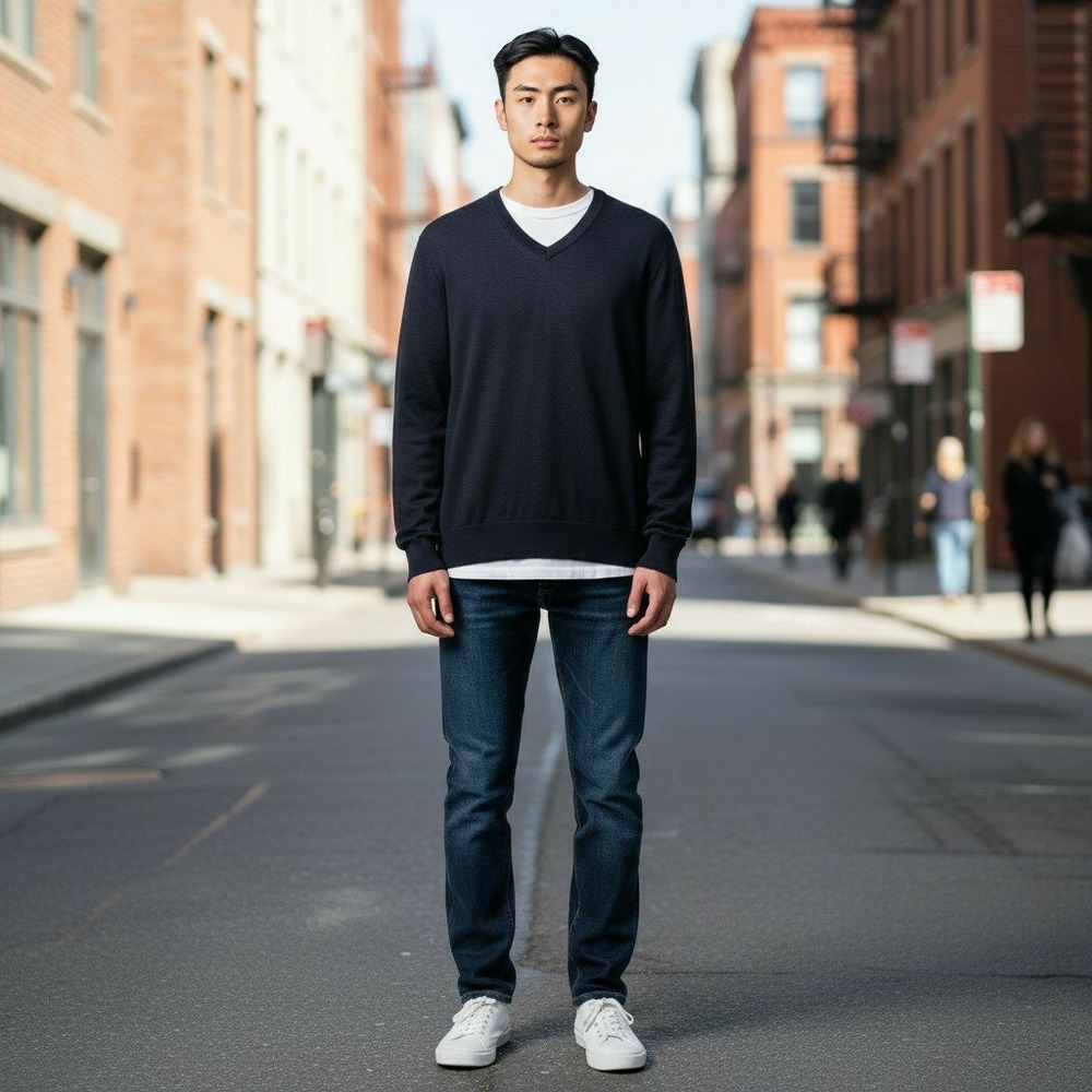 Jack Spade Mens 100% Wool V-neck Pullover Sweater Dark Grey Medium Preppy Fall